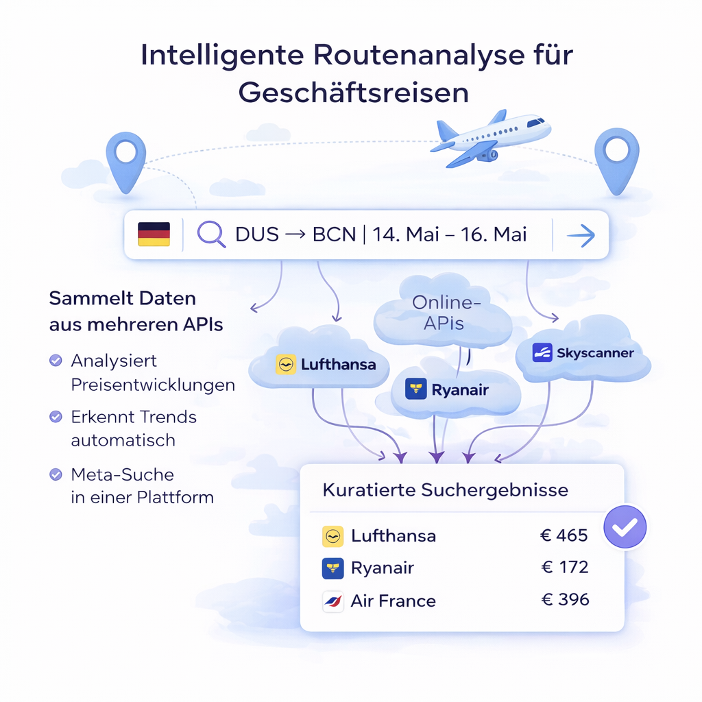 Intelligente Routenanalyse für Geschäftsreisen